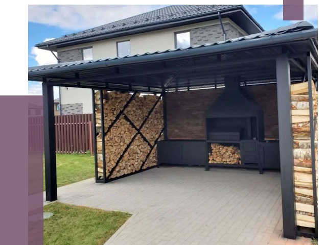 Навесы для барбекю в Фрязине от 12929 руб. под ключ | ПРОЛЁТ-Фрз