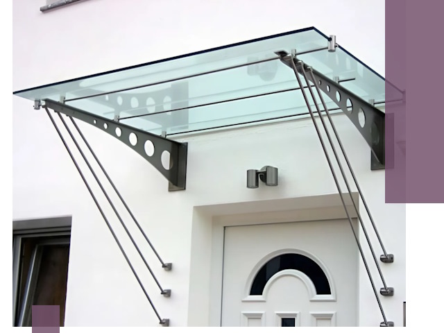 Козырьки над входом под ключ в Фрязине — изготовление и монтаж