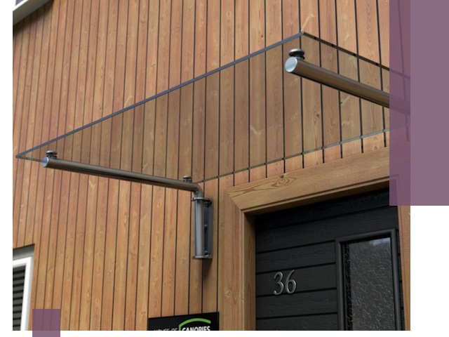 Стеклянные козырьки на входы и фасады в Фрязине