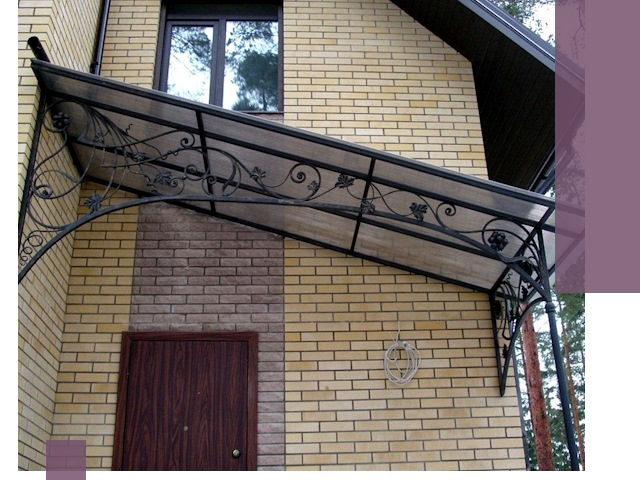 Односкатные козырьки из металла под ключ в Фрязине