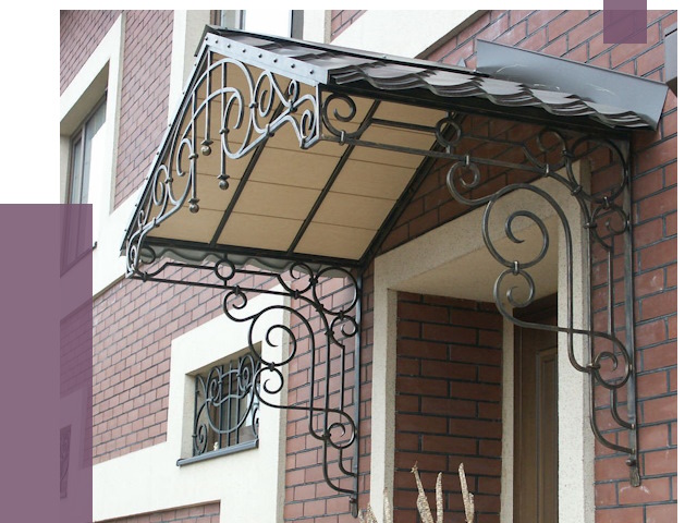 Двускатные козырьки в Фрязине под ключ от 12981 руб.