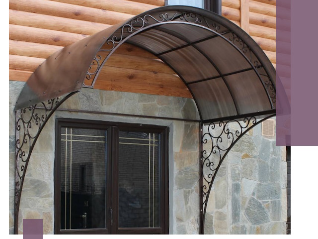 Арочные козырьки под ключ в Фрязине: изготовление и монтаж